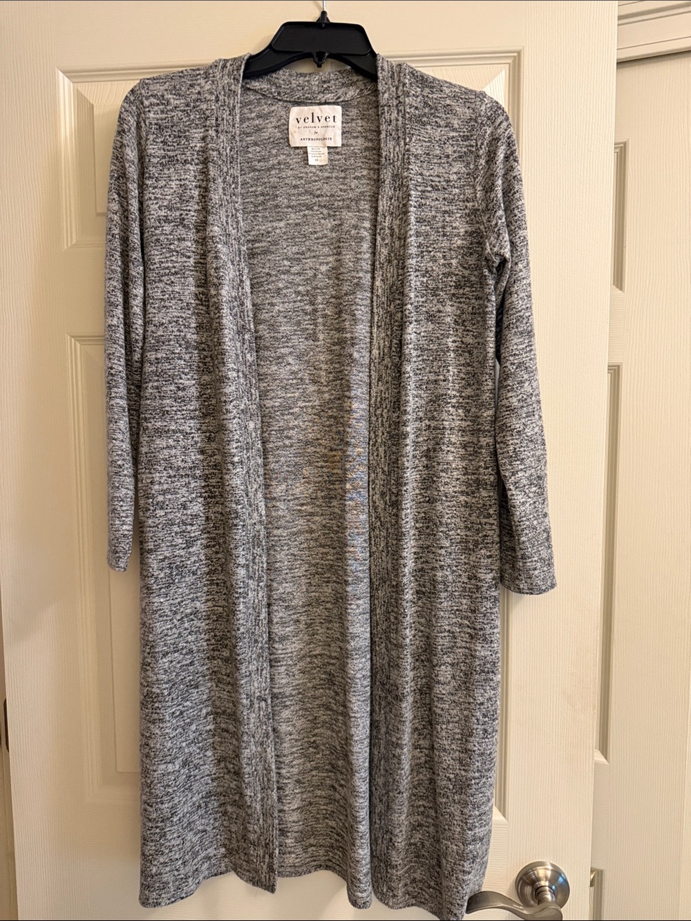 Velvet by Graham & Spencer Heather Gray Open-Front Long Cardigan